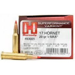 HORNADY AMMO 17 HORNET 20 VMAX